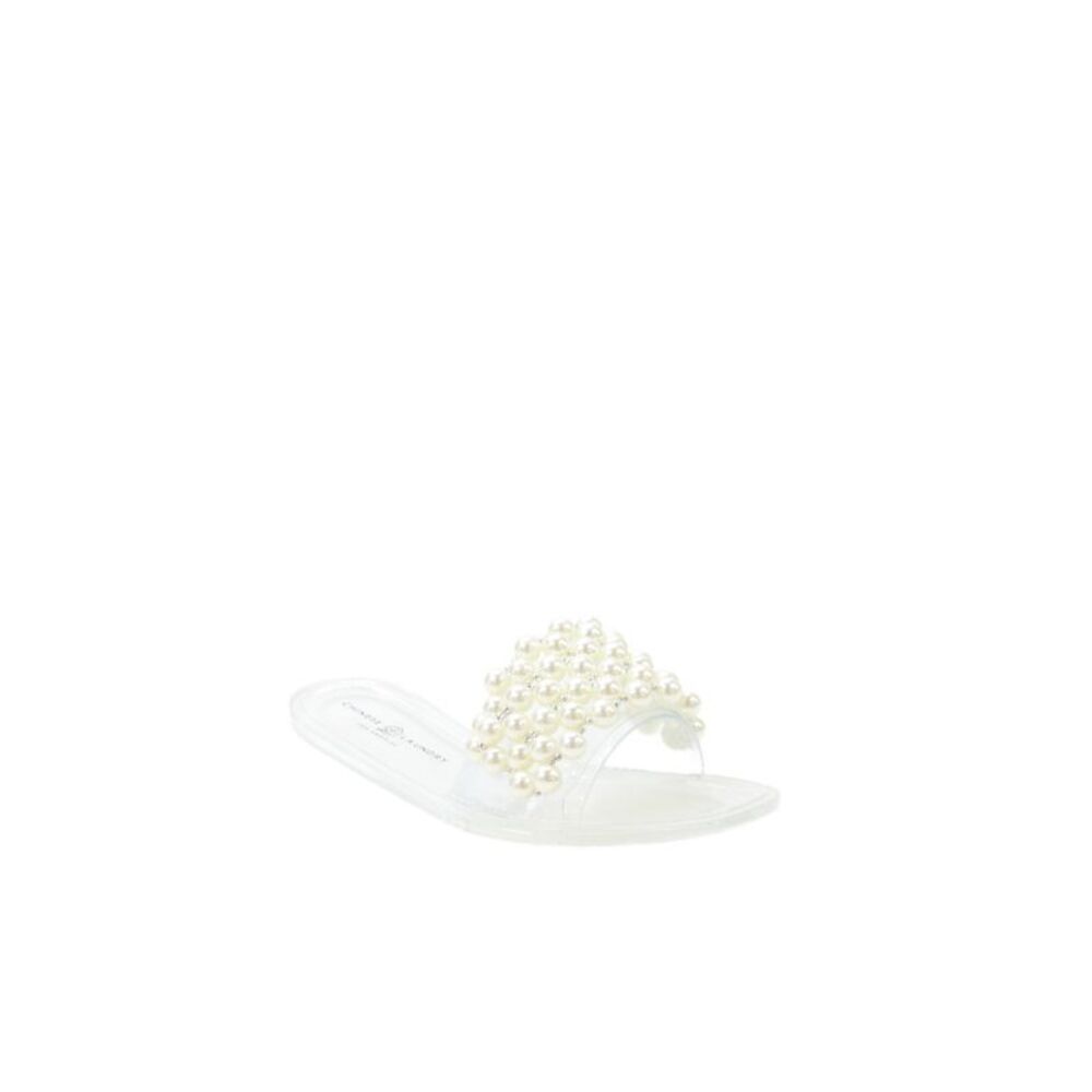 Chinese Laundry Womens Rubber Pearl Decor Slides Clear Size 8